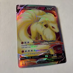 Ninetales V 177/192 Rebel Clash NM Full Art Ultra Rare Pokemon Card - Image 2