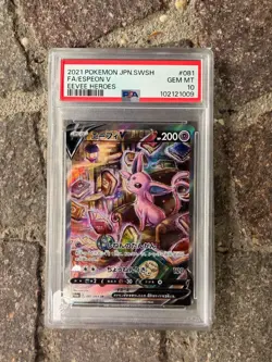 Espeon V SR 081/069 Eevee Heroes Alt Art PSA 10 GEM MINT Japanese Pokemon Card - Image 1