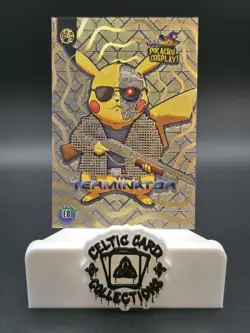 Pokemon Pikachu Cosplay Peru - The Terminator Gold Foil E8 Trading Card - Image 1