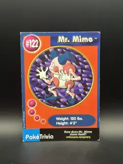 Mr Mime #122 - Pokemon Burger King PokeTrivia Non-perforated - DMG - Image 1