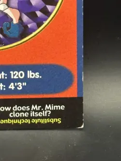 Mr Mime #122 - Pokemon Burger King PokeTrivia Non-perforated - DMG - Image 4