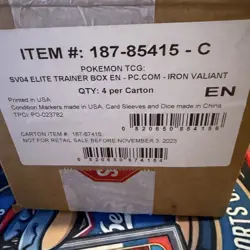 Pokemon Paradox Rift Pokemon Center Elite Trainer Box ETB 1x Sealed Iron Valiant - Image 2
