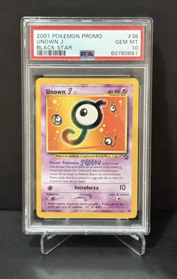 Pokemon Unown J #38 Black Star Promo PSA 10 (Italian) (PSA Mislabel) *POP 43* - Image 1