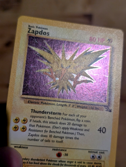Pokemon TCG Zapdos Base Set 16/102 Holo 1999-2000 Wizards (LP) - Image 2