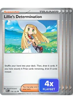 4x Lillie's Determination 119/132 UC Mega Evolution Pokemon NM/M Playset x4 - Image 1