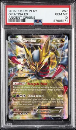 2015 POKEMON XY ANCIENT ORIGINS #57 GIRATINA EX PSA 10 - Image 1