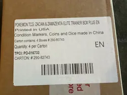 Pokemon TCG Sword an Shield Zacian Zamazenta Elite Trainer Box Plus Carton Case - Image 1