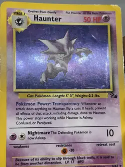 Pokemon TCG Haunter 6/62 Holo Unlimited Rare Fossil, WOTC MP - Image 2