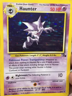 Pokemon TCG Haunter 6/62 Holo Unlimited Rare Fossil, WOTC MP - Image 3