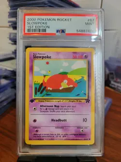 PSA 9 Pokemon 2000 1st Edition Team Rocket Slowpoke #67 - Image 1