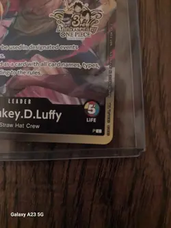 ONE PIECE TCG MONKEY D. LUFFY RARE 3RD ANNIVERSARY PROMO ALT ART NM - Image 3