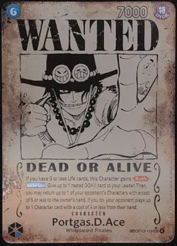 One Piece OP13-119 Portgas D. Ace Wanted Dead or Alive Alt Art NM English - Image 1