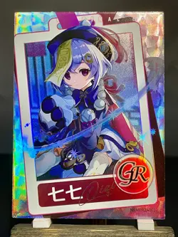 Goddess Story CCG Holo Foil Waifu Anime Doujin Thick Card - Qiqi Signature - Image 1