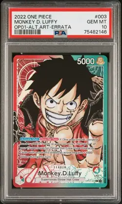 2022 ONE PIECE | MONKEY D. LUFFY OP01-003 | ENG | ALTERNATE ART | PSA 10 GEM MT - Image 1