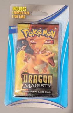 Pokemon Dragon Majesty Blister 1 Booster Pack + 1 Foil Card Charizard Art - Image 1