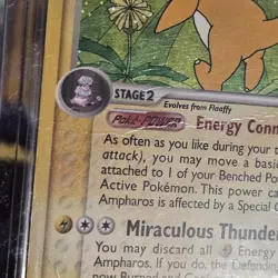 2005 AMPHAROS Pokemon Card #1 1/115 Unseen Forces Reverse Holo Stamped - Image 4