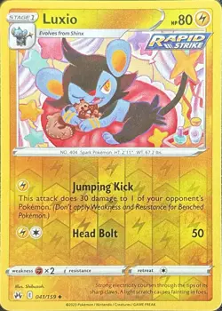 Luxio 041/159 Uncommon Crown Zenith Pokemon Reverse Holo Near Mint - Image 1
