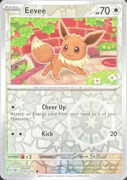 Eevee 166/197 Common Obsidian Flames Pokemon Reverse Holo Near Mint - Image 1