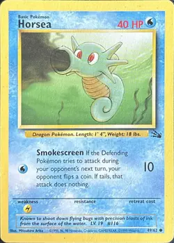 Horsea 49/62 Common Fossil Pokemon Unlimited Lightly Played - Image 1