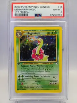 Pokemon TCG Neo Genesis Meganium 11/111 Holo 1st Edition 2000 ENG PSA 8 - Image 1