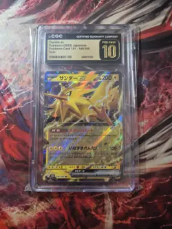 Zapdos ex 145/165 CGC 10 Pristine Pokemon 151 sv2a Japanese Pokemon Card - Image 1