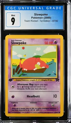 Pokemon 2000 Team Rocket 1st Edition Slowpoke CGC 9 67/82 - Image 1
