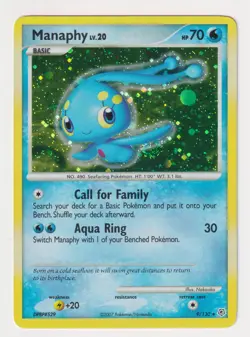Manaphy 9/130 Pokemon Diamond & Pearl Holo MP - Image 1