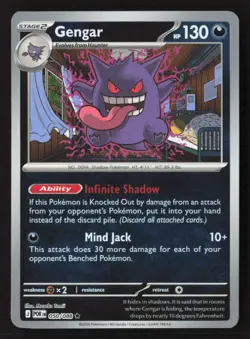 Gengar Rare Reverse Holo POR 050/088 NM Pokemon TCG - Image 1