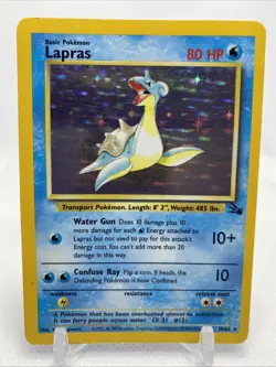 Lapras 10/62 Fossil Holo Pokemon TCG - Image 1