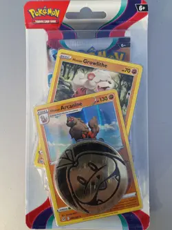 New Pokemon Holo Arcanine/Growlithe Scarlet & Violet Blister Pack + Coin - Image 3