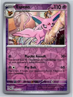 Espeon 033/131 Holo Rare Prismatic Evolutions Pokemon Reverse Holo Near Mint - Image 1