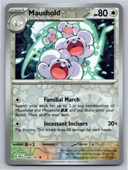Maushold 158/191 Uncommon Surging Sparks Pokemon Reverse Holo Near Mint - Image 1
