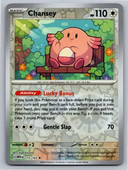 Chansey 113/165 Rare 151 Pokemon Reverse Holo Near Mint - Image 1