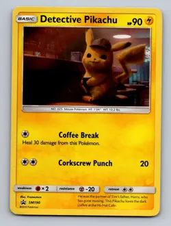 Detective Pikachu - SM190 Holo Promo Sun & Moon Promo Pokemon NM - Image 2