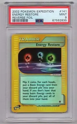 ENERGY RESTORE #141 POKEMON REVERSE FOIL PSA #67592835 GRADED MINT 9 2002 - Image 1