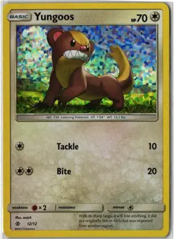 Yungoos #012/012 Holo Promo McDonald's Promos 2017 DMG Pokemon TCG - Image 1