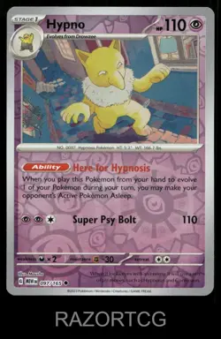HYPNO 097/165 UC 151 POKEMON REVERSE HOLO NM/M - Image 1