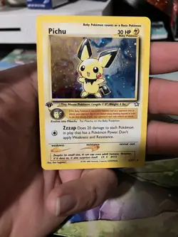 Pokemon TCG First Edition Pichu Holo Rare Neo Genesis 12/111 Vintage WOTC MP - Image 1