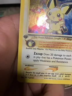 Pokemon TCG First Edition Pichu Holo Rare Neo Genesis 12/111 Vintage WOTC MP - Image 5