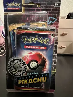 2019 Pokemon TCG Detective Pikachu Hanging Blister Pack 2 Packs and Coin 820650806353 - Image 2