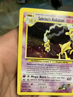 Pokemon TCG Sabrina's Alakazam Holo Rare with Swirl Gym Challenge 16/132 MP - Image 1
