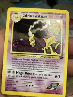 Pokemon TCG Sabrina's Alakazam Holo Rare with Swirl Gym Challenge 16/132 MP - Image 2