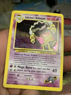 Pokemon TCG Sabrina's Alakazam Holo Rare with Swirl Gym Challenge 16/132 MP - Image 3