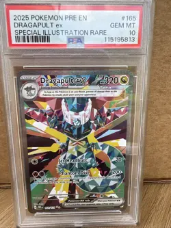 2025 Pokemon EN Prismatic Evolutions Dragapult #165 PSA 10 - Image 1