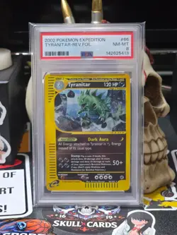 ☠☠ Pokemon PSA 8 Tyranitar 066/165 Expedition Base Set Reverse Holo - Image 1
