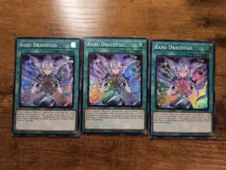 Rahu Dracotail x3 JUSH-EN009 Super Rare Justice Hunters Yugioh 1st Edition NM - Image 1