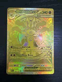 Pokemon Mega Lucario EX Me01 Mega Evolution 188/132 Mega Hyper Rare Holo 340 HP - Image 1