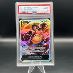 Monkey D Luffy PSA 10 2023 One Piece OP04-090 SR Foil Kingdoms of Intrigue - Image 1