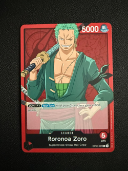 Roronoa Zoro OP01-001 Leader One Piece TCG Romance Dawn English - Image 1