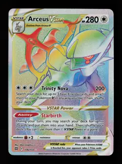 Arceus VSTAR 176/172 Rainbow Rare Brilliant Stars Pokemon Cards - Image 1